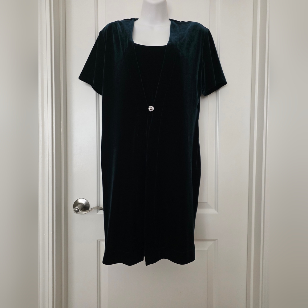 Rapsody LTD Velour Hunter Green  Evening Dress Size 12.